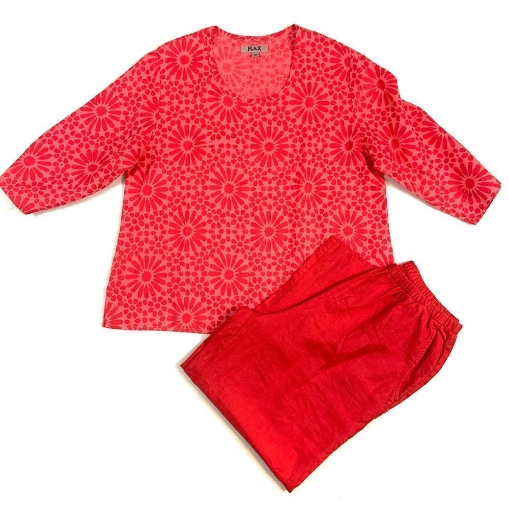 New✨ FLAX Linen Top & Crop Pants Set